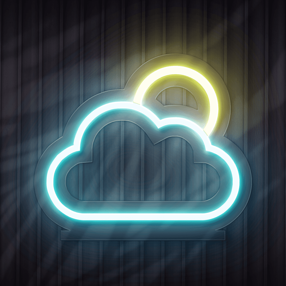 Cloud & Full Moon neon sign