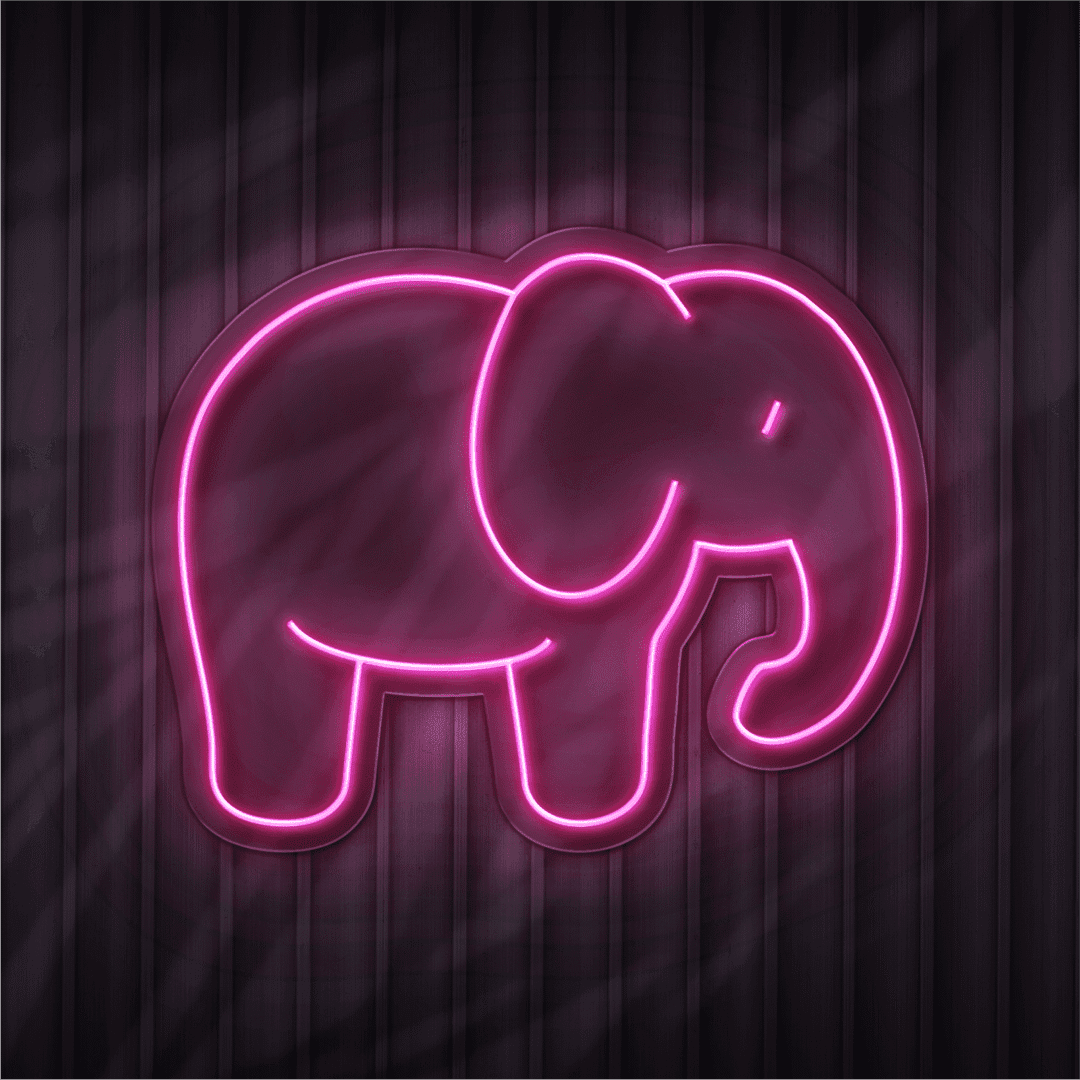 Elephent neon sign