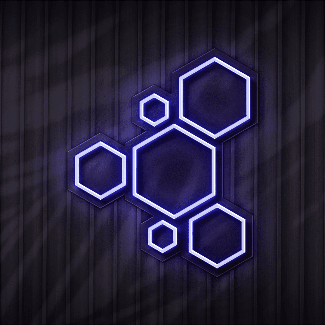 Hexagons neon sign