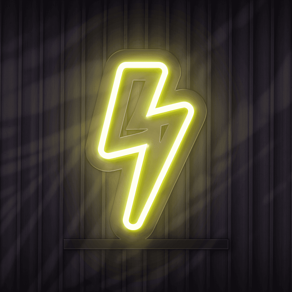 Lightning neon sign