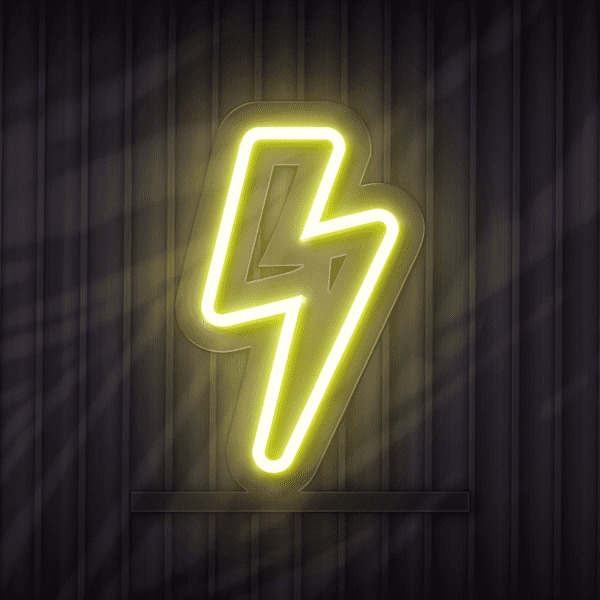Lightning neon sign