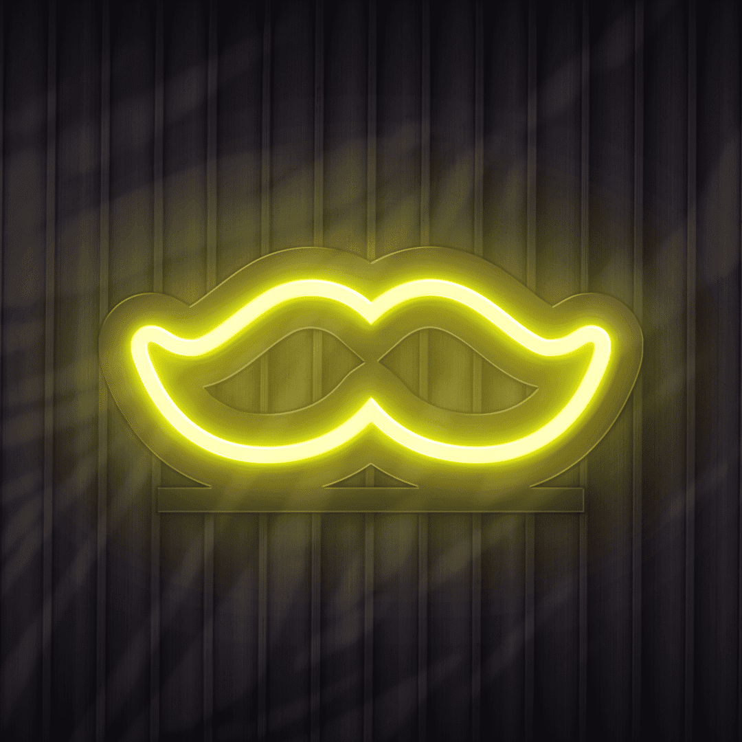 Mostache neon sign