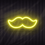 Mostache neon sign