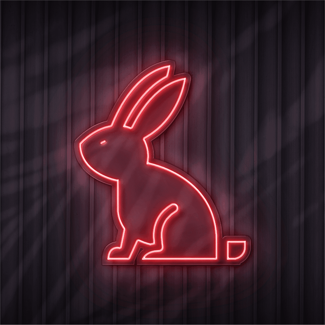 Rabbit neon sign