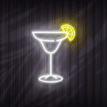 bar glass neon sign