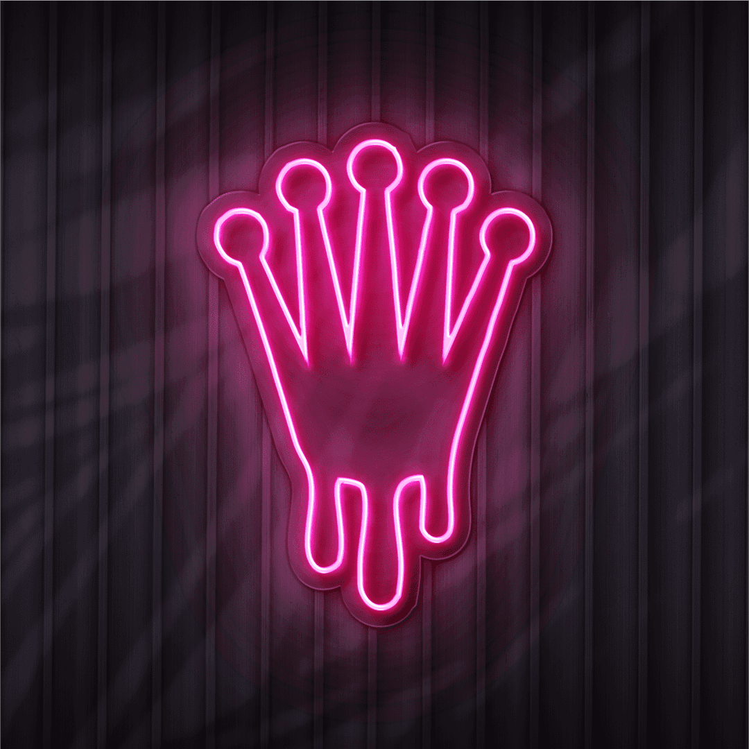 dripping crown neon sign