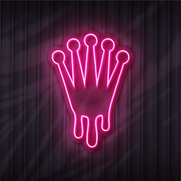 dripping crown neon sign