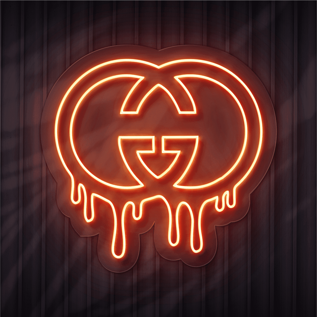 dripping gucci neon sign