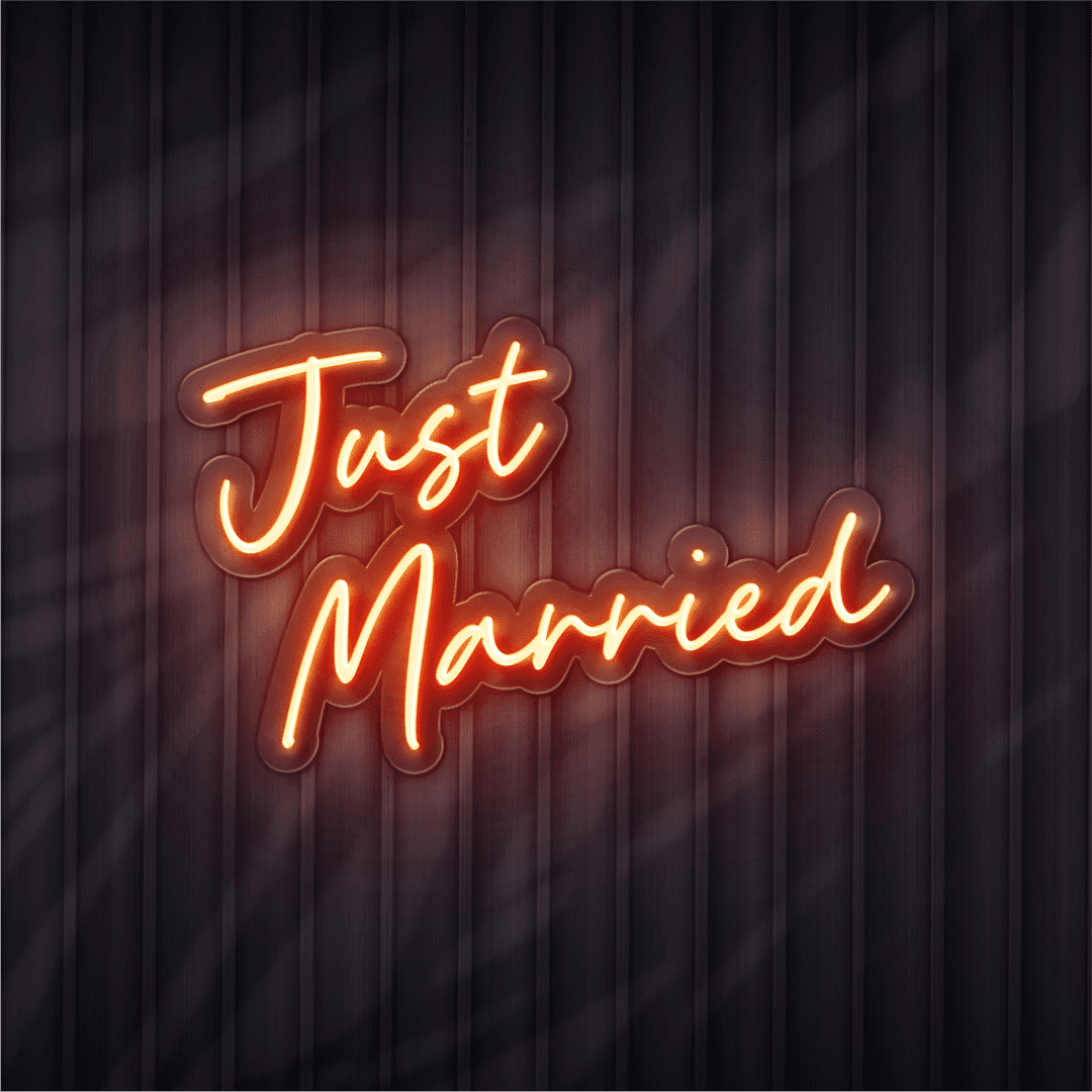 just married neon sign