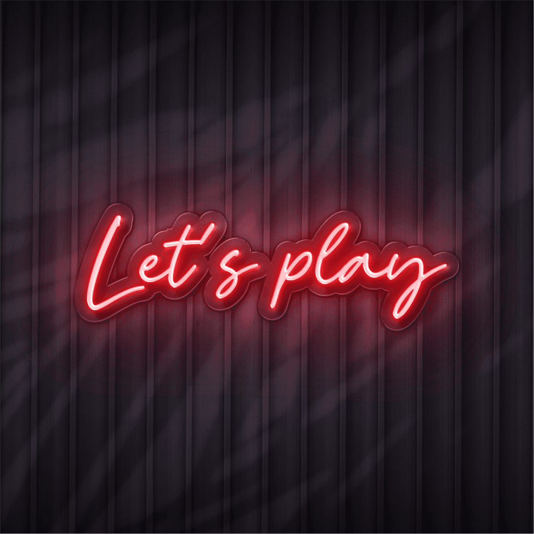 let's play neon sign