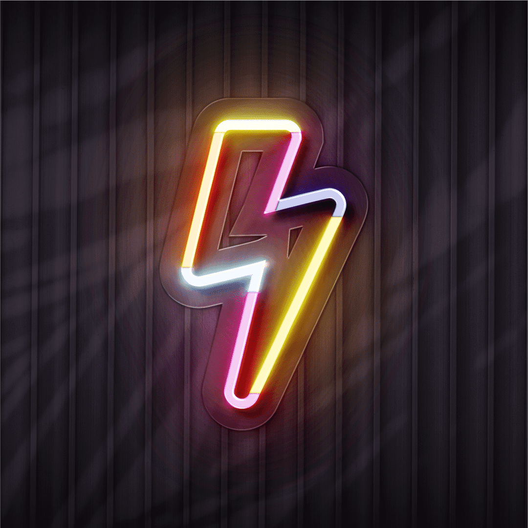 lightning 1.0 neon sign