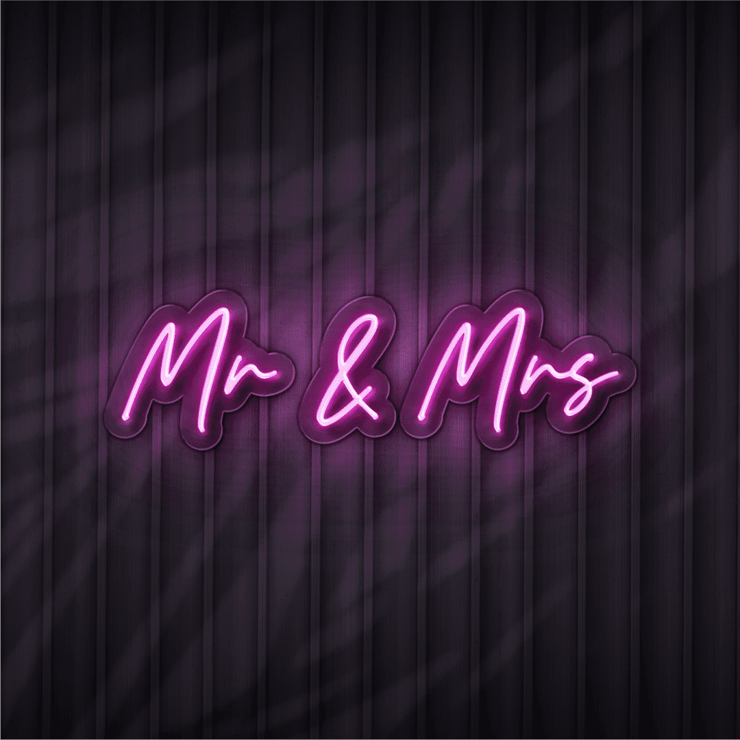 mr & mr neon sign