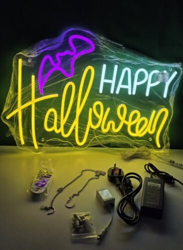 Happy Halloween with Bat Neon Sign photo review