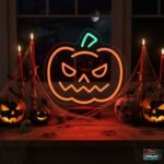 Spooky Pumpkin Neon Sign for Halloween