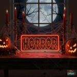 HORROR Neon Sign - Halloween