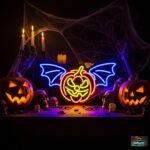 Winged Pumpkin Neon Sign - Halloween