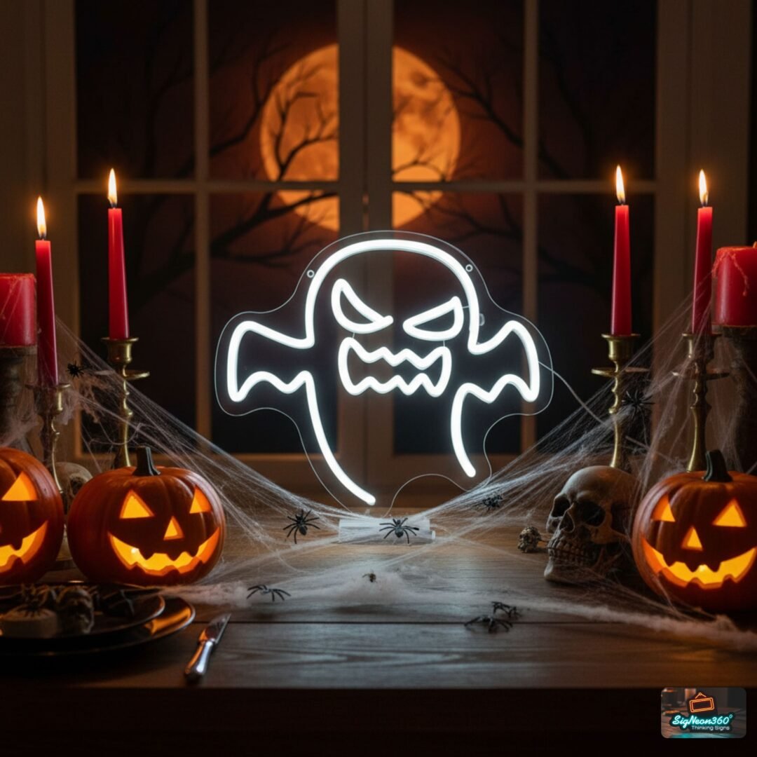 Spooky Ghost Neon Sign - Halloween