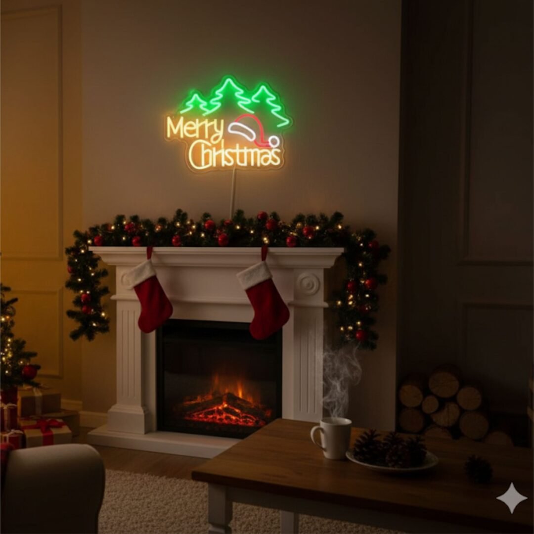 Merry Christmas with Decor Neon Sign - Image 2