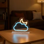 Mini Cloud & Moon Neon Sign - Mini Sign