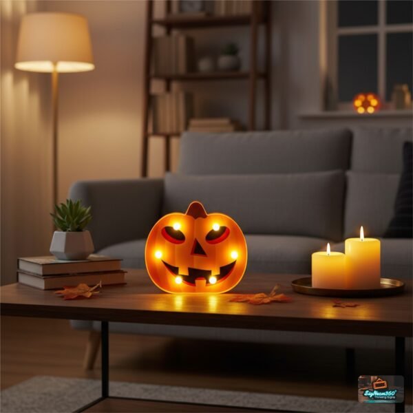 LED Wooden Pumpkin Sign
