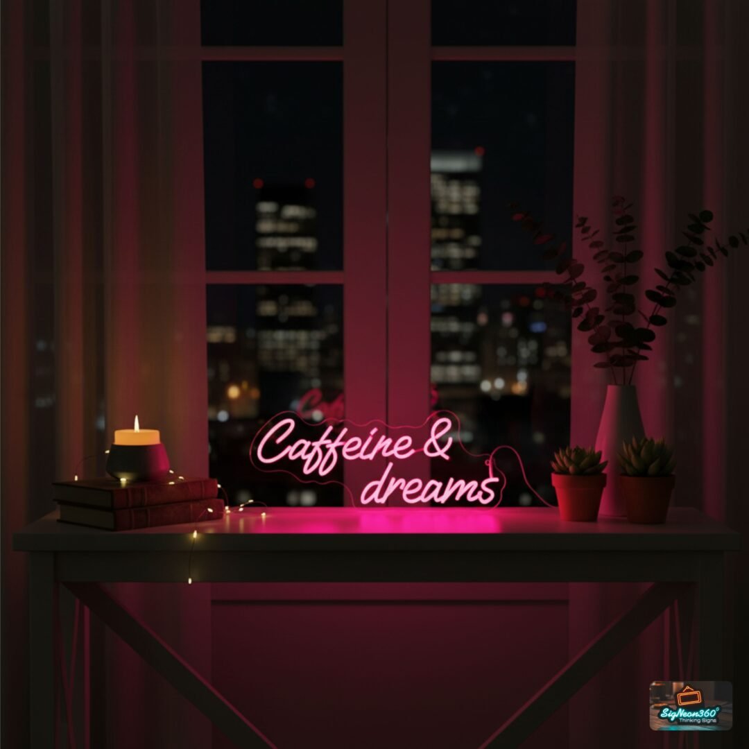Caffeine & Dreams Neon Sign