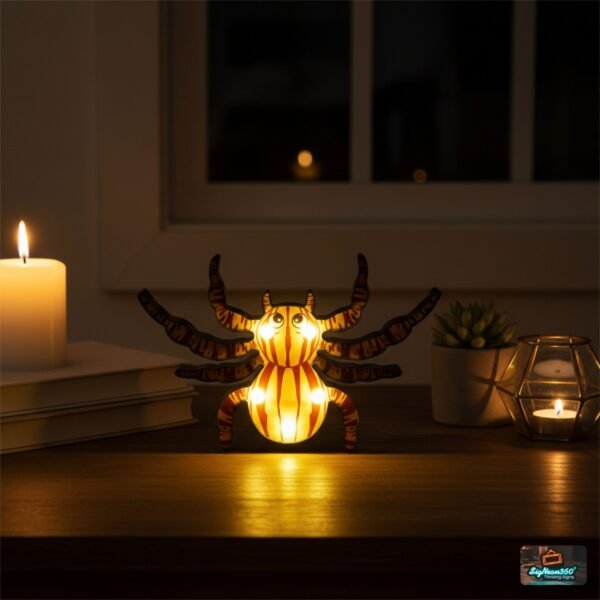 LED Wooden Spider Sign