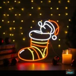 Red Christmas Stocking LED neon wall art
