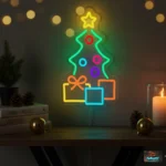 Green Christmas Tree outline LED neon sign
