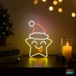 Bright yellow Christmas Star LED neon light