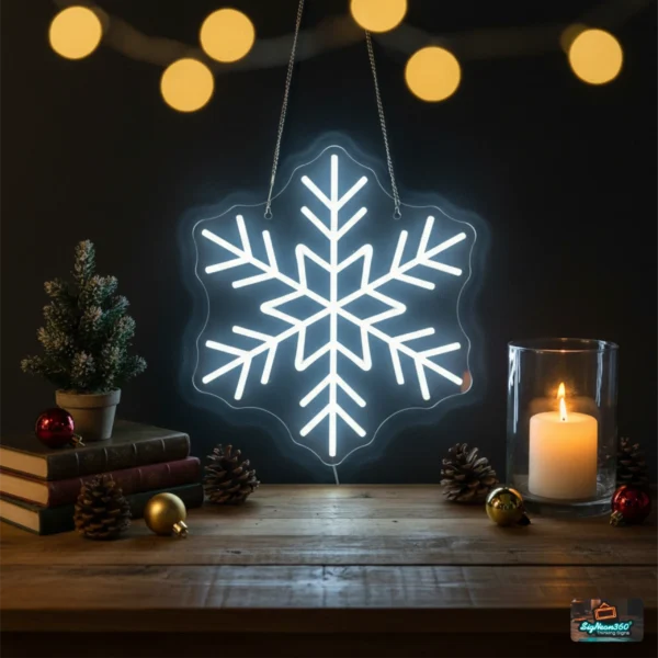 Blue winter Snowflake LED neon wall decor