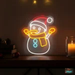 Glowing Christmas Reindeer outline neon light