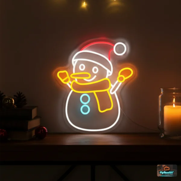 Glowing Christmas Reindeer outline neon light