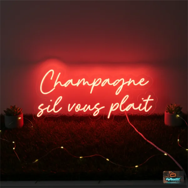 Champagne Sil Vous Plait Neon Sign