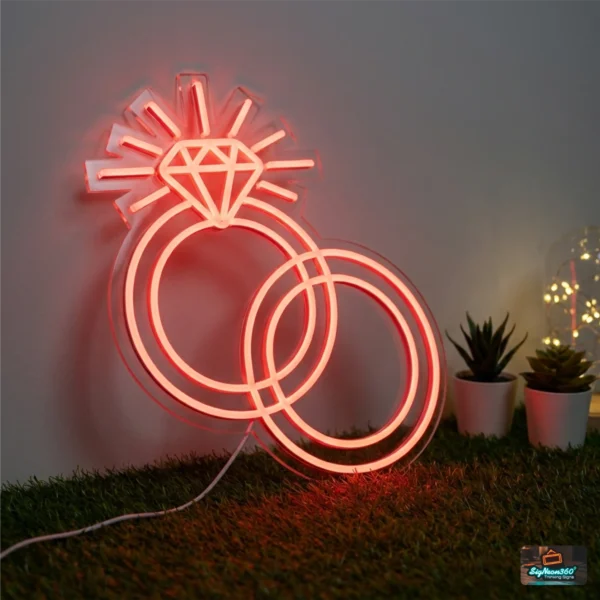 Diamond Rings Neon Sign