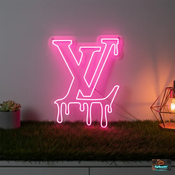 Dripping LV Style Aesthetic Neon Sign
