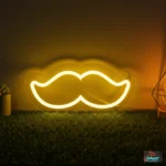 mustache neon sign