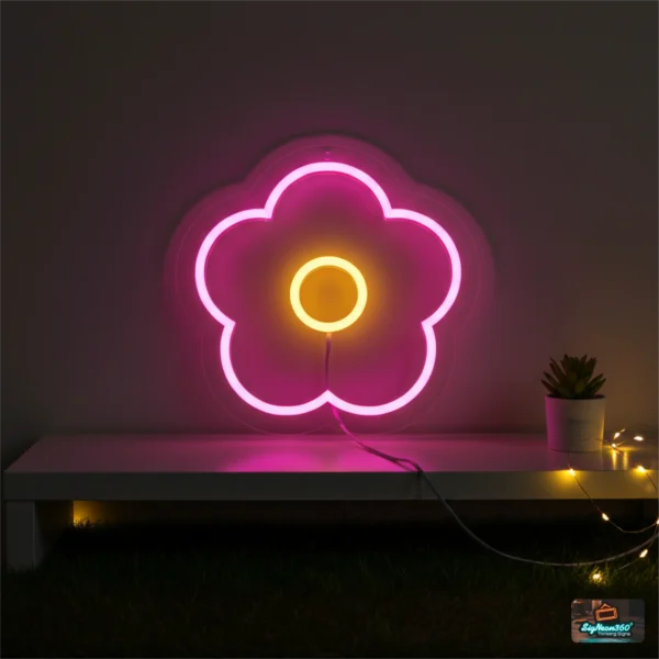 Mini Pink Flower Neon Sign