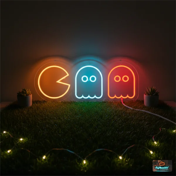 Pacman & Ghosts Neon Sign