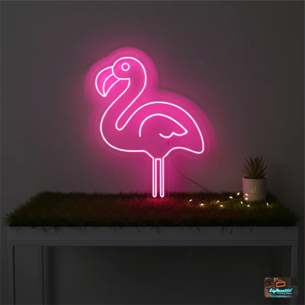 Pink Flamingo Tropical Neon Sign
