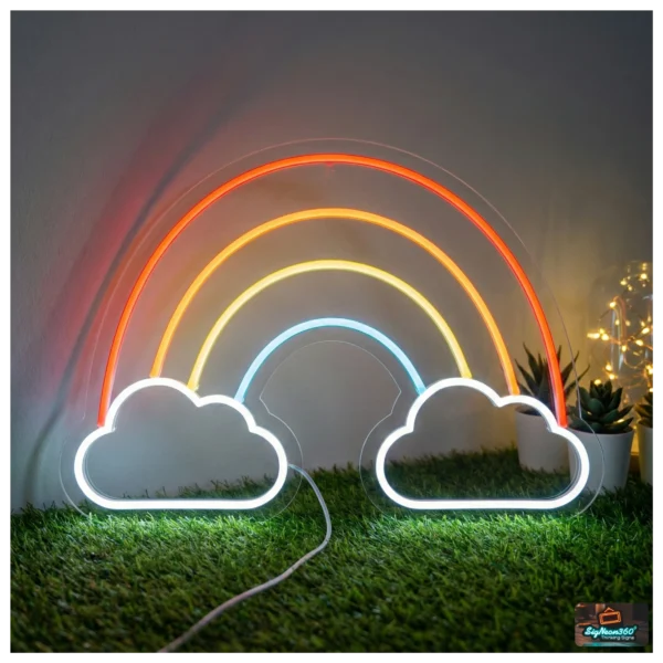 Rainbow and Cloud Neon Sign