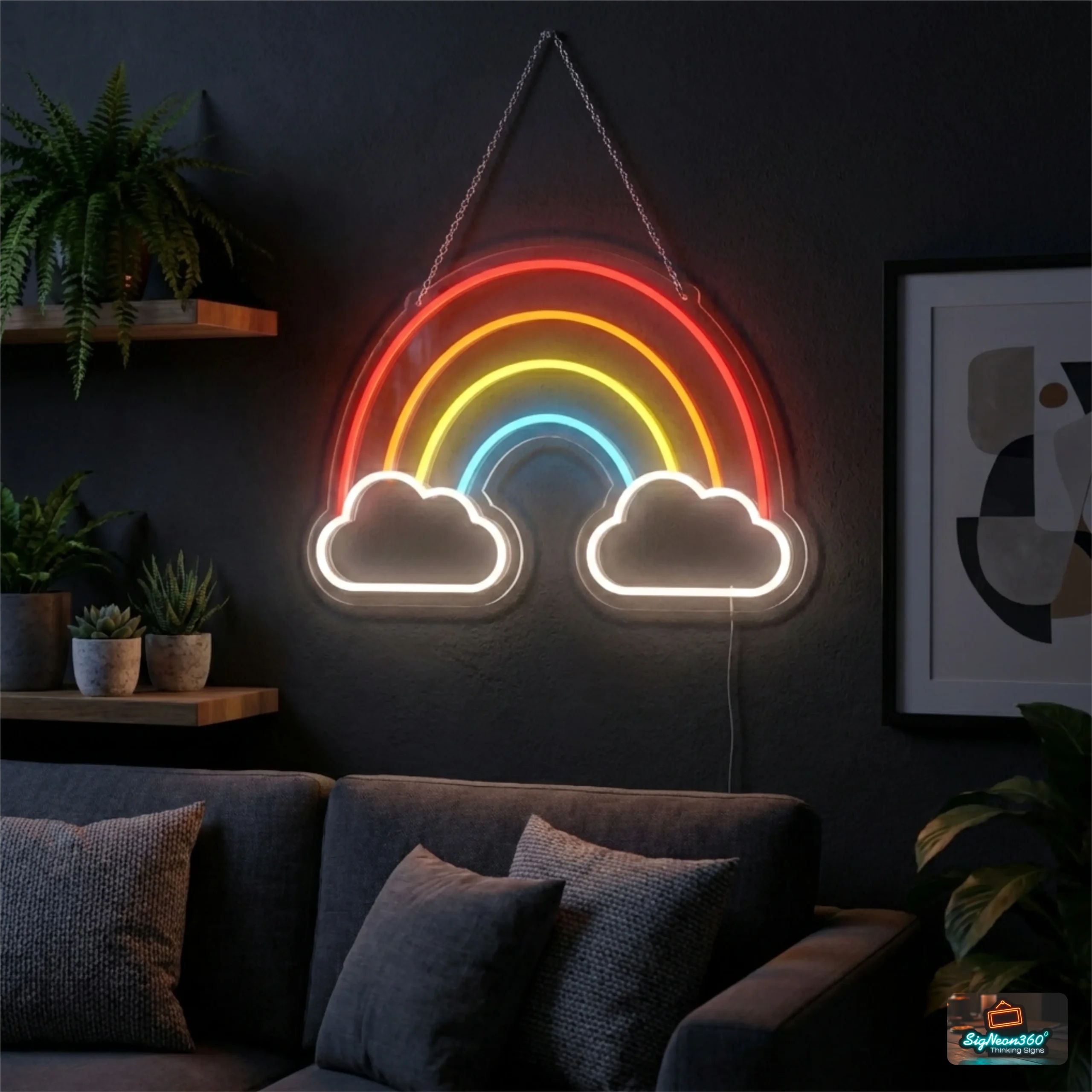 Rainbow and Cloud Neon Sign 2 Rainbow and Cloud Neon Sign in london