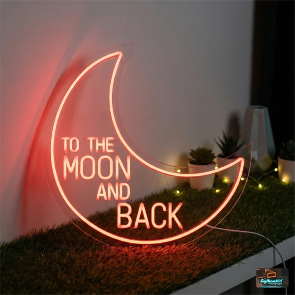To The Moon and Back Neon Sign