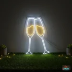 Champagne Glasses Neon Sign