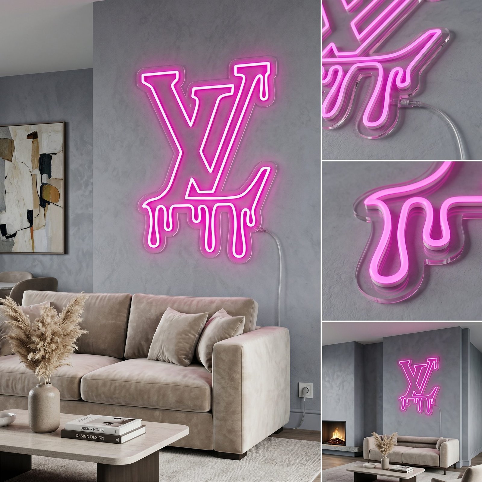 Dripping LV Style Aesthetic Neon Sign 7 lv dripping neon signs in london