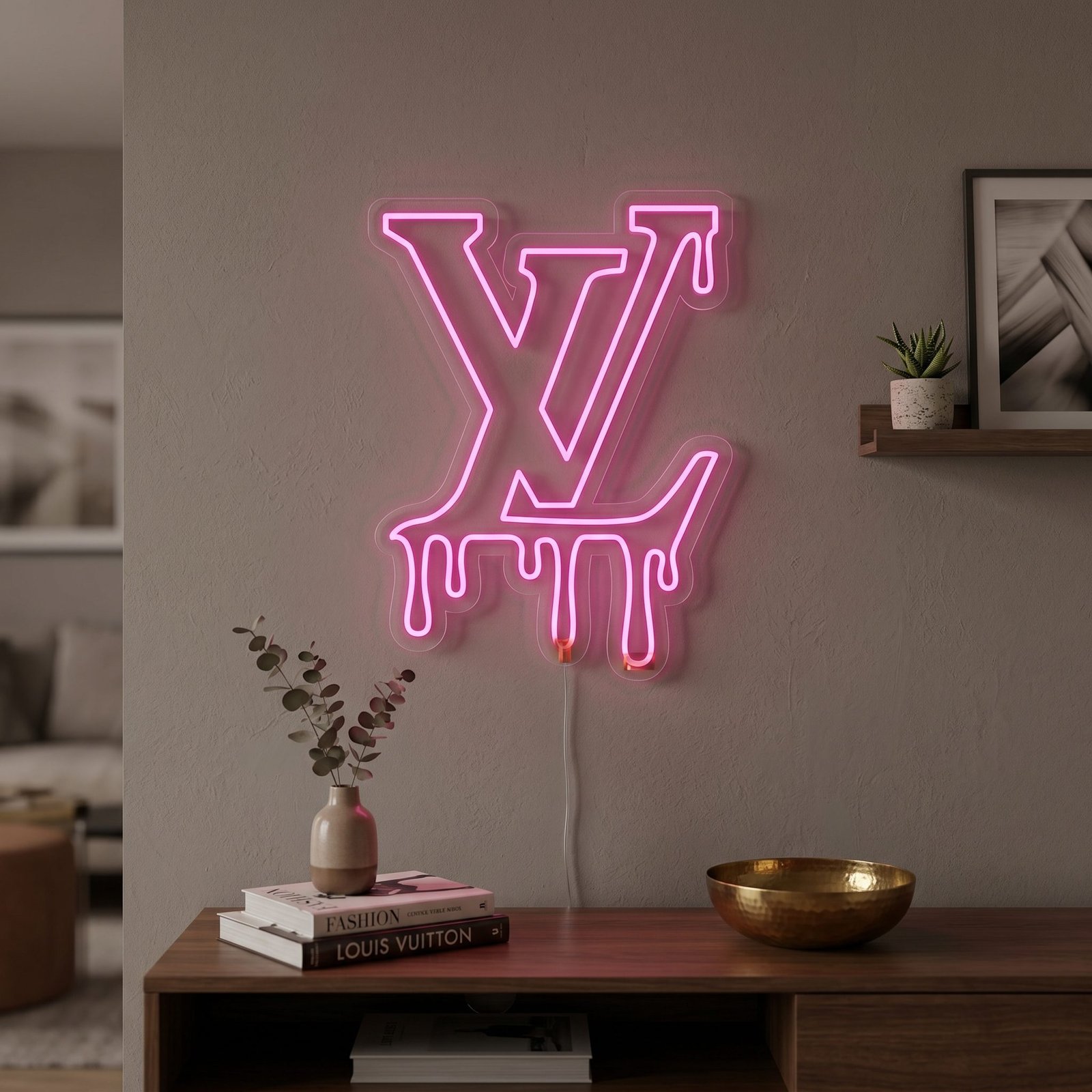 Dripping LV Style Aesthetic Neon Sign 4 lv neon sign dripping