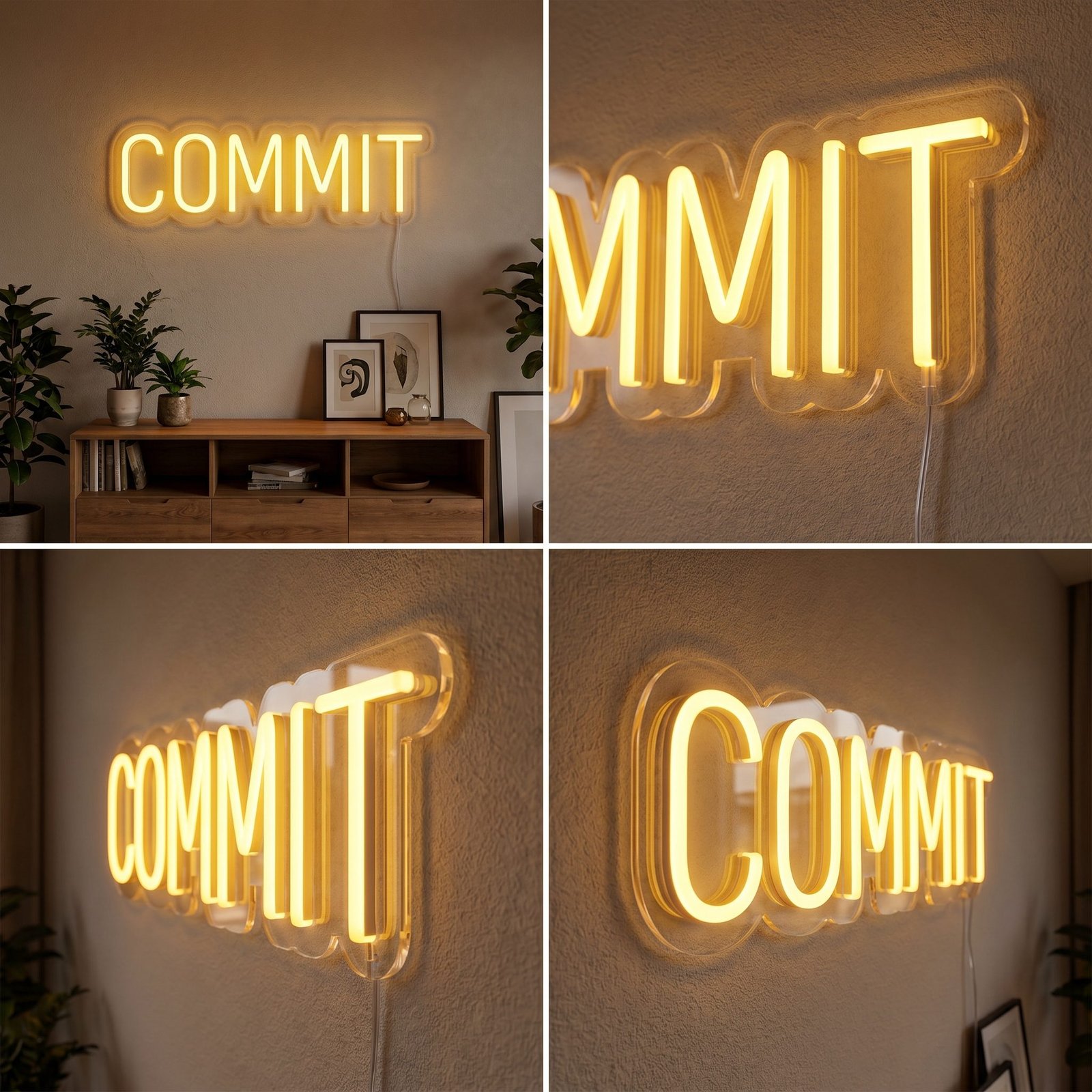 Commit LED Motivational Neon Sign 4 commit neon sign in london uk