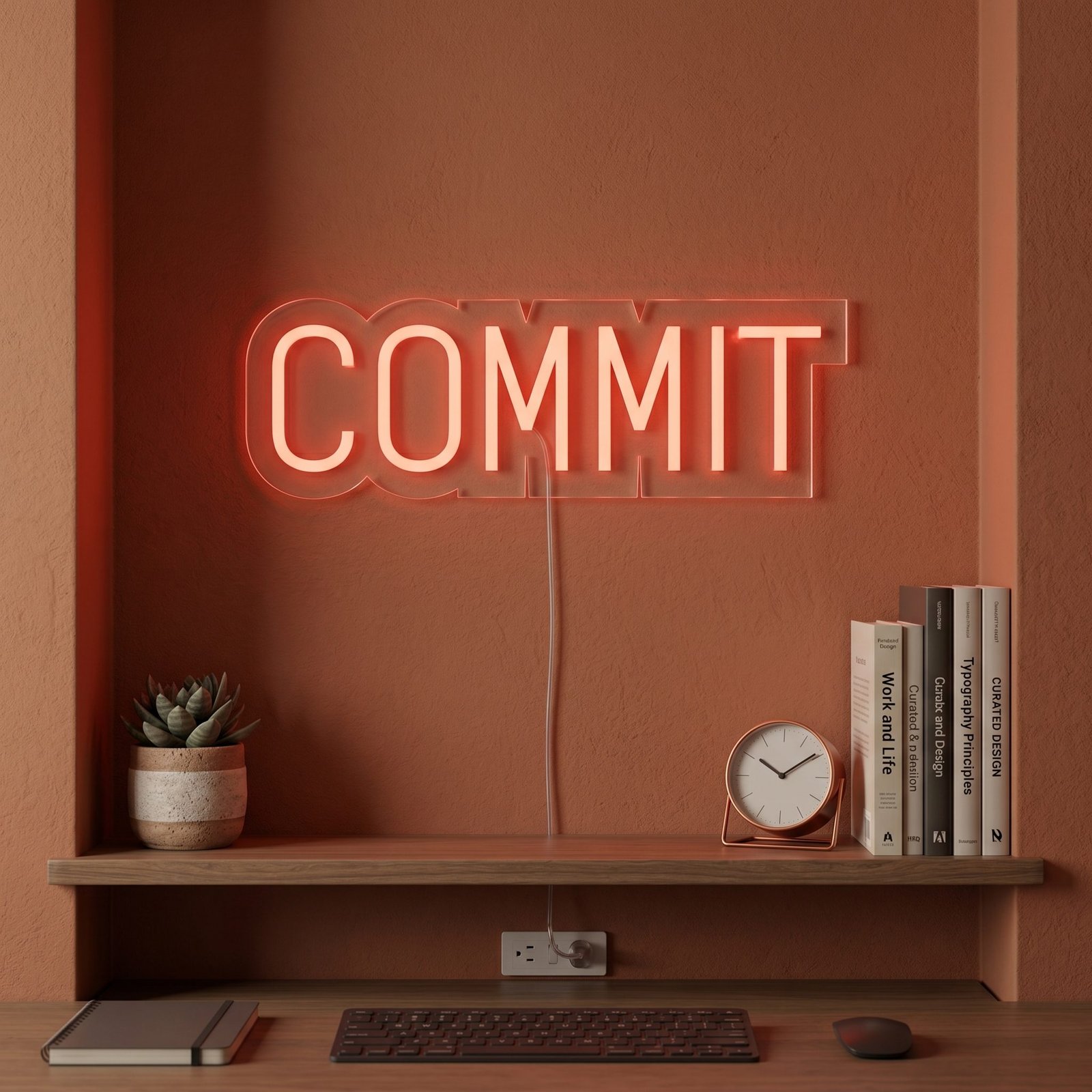 Commit LED Motivational Neon Sign 3 commit neon sign london